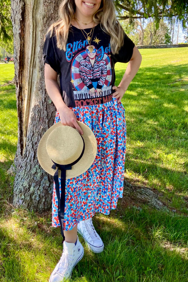 Elton John Retro Printed Pattern Dress