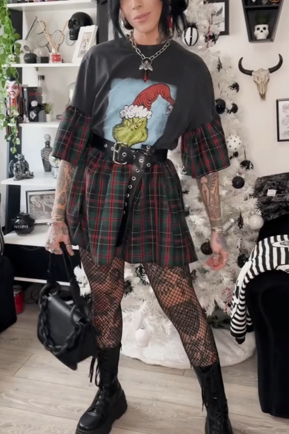 Green Hair Monster Grinch Recycled Dress
