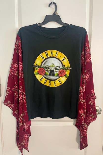 Guns N' Roses Print Dolman Sleeve Tee