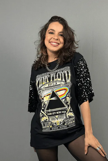 Pink Floyd Sequined Sleeve Tee
