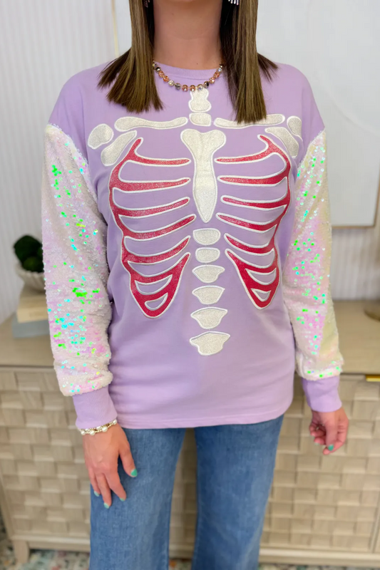 Glitter Skeleton Top
