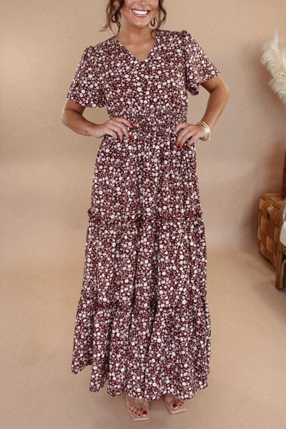 Many Moments Floral Maxi Dress, Wine
