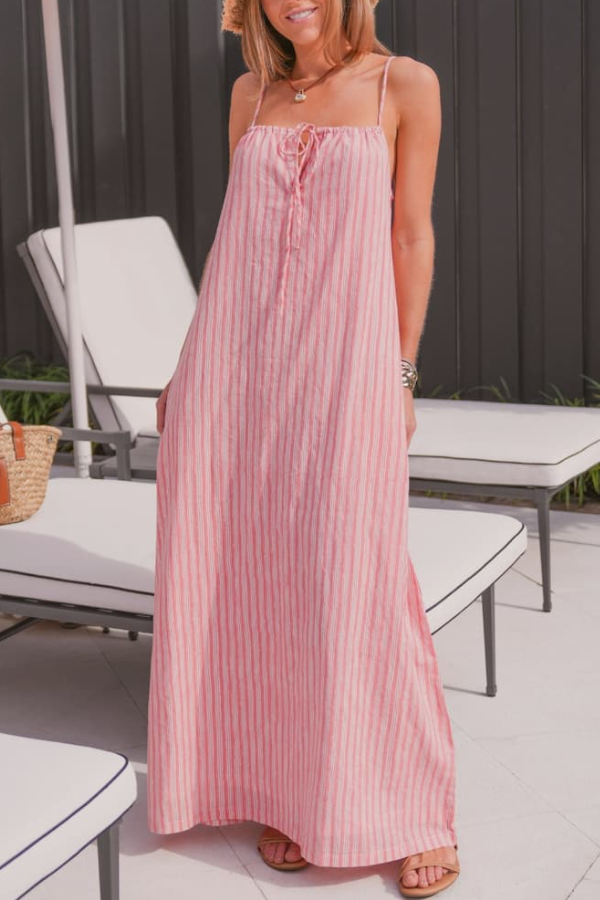 Small Floral Striped Random Vacation Dress