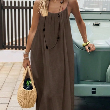 Women's Solid Color Backless Cami Dress