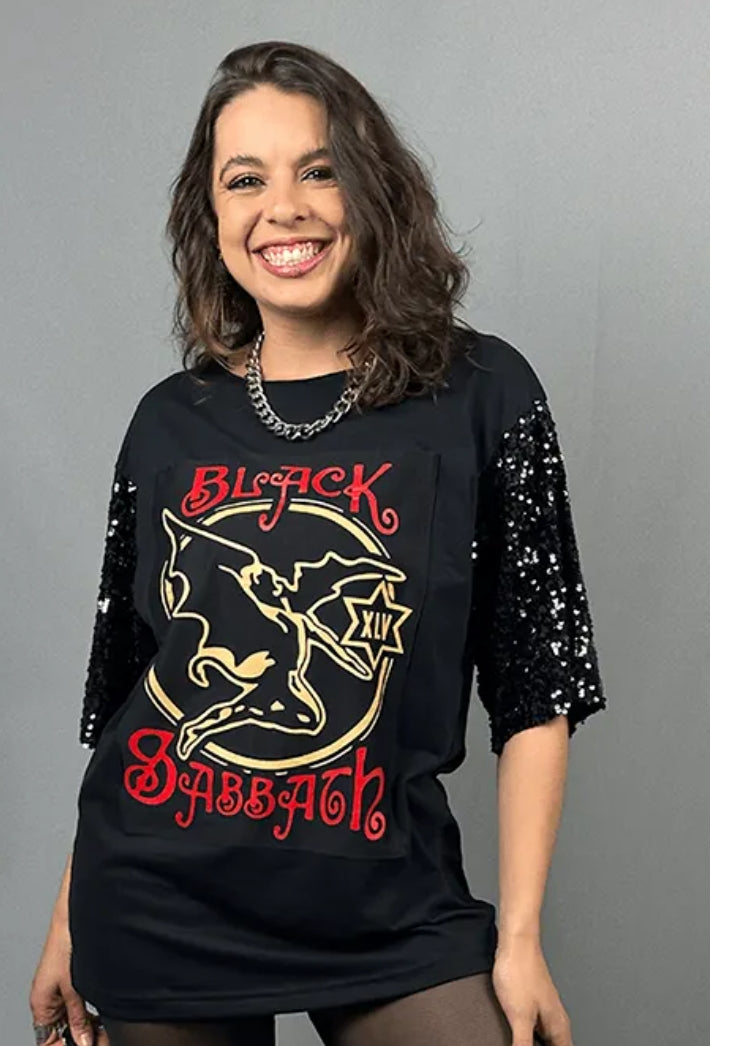 Black Sabbath Sequined Sleeve Tee