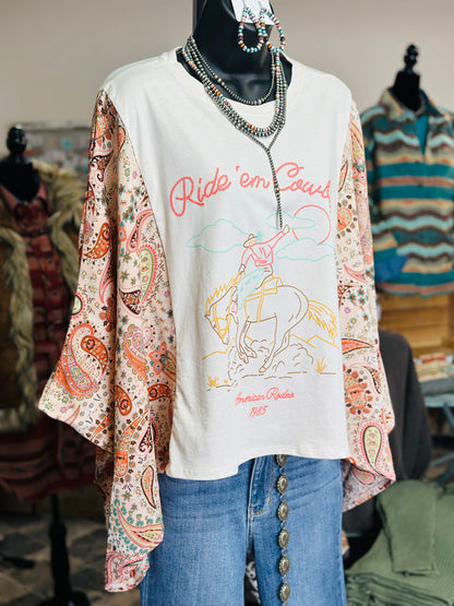 The Retro Cowboy Paisley Flutter Mix & Match Tee